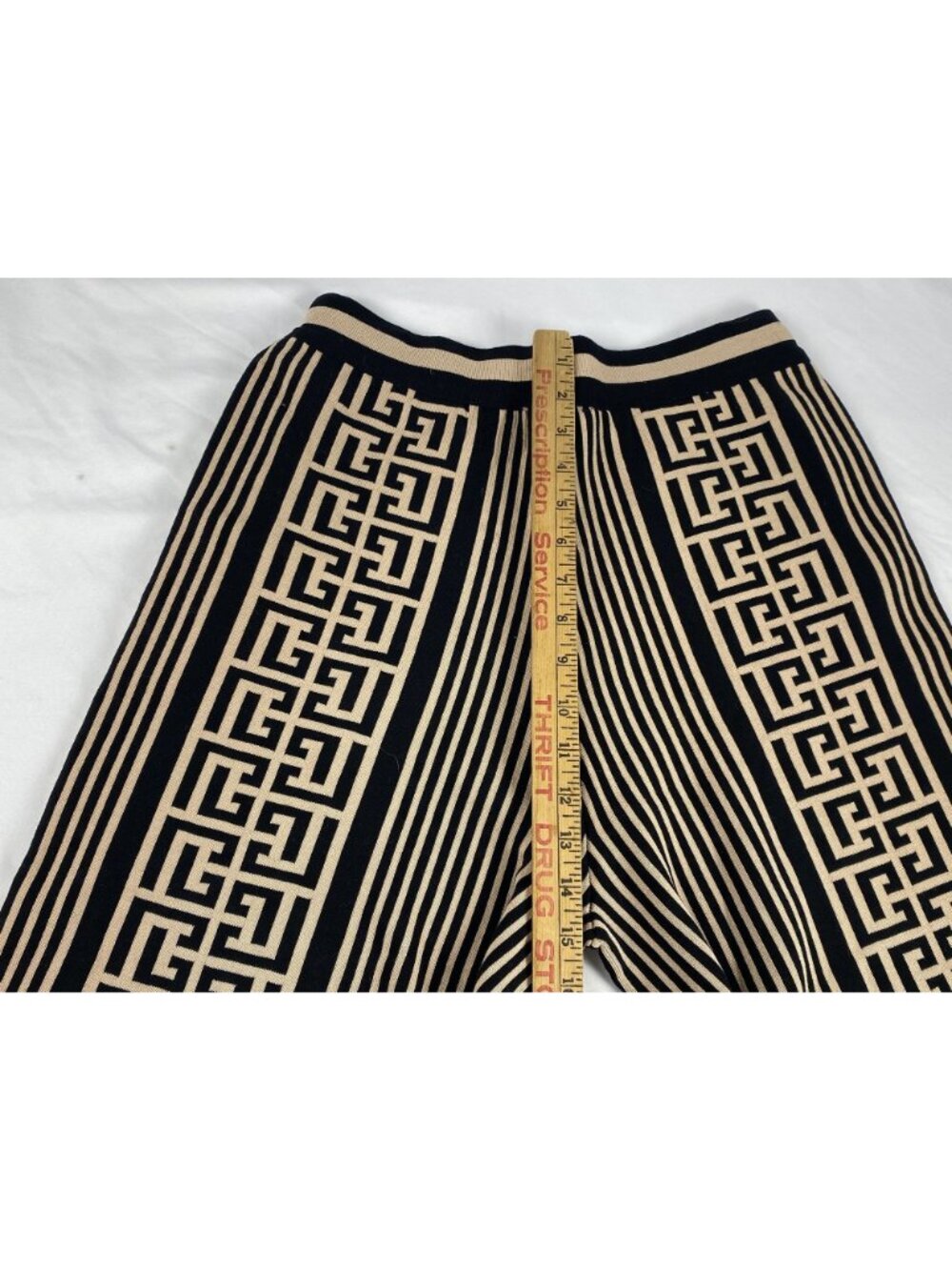 Fashion Nova Womens Black & Beige Geometric Wide-Leg Pants XL Viscose Blend - Picture 7 of 10